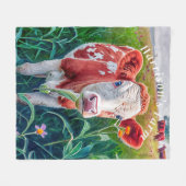 Couverture Polaire Pâturage des vaches de veau (Devant (Horizontal))