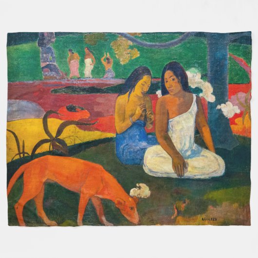 Couverture Polaire Paul Gauguin - Arearea / Le Chien Rouge (Devant (Horizontal))