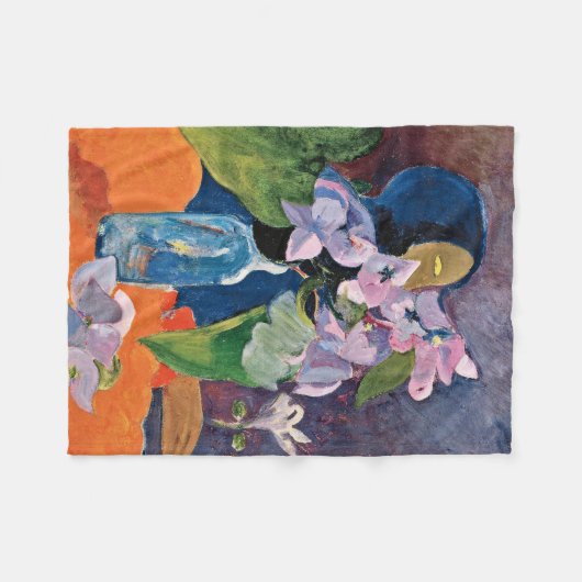 Couverture Polaire Paul Gauguin - la vie toujours avec les fleurs et (Devant (Horizontal))