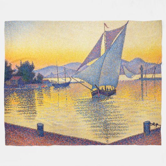 Couverture Polaire Paul Signac - Le Port au coucher du soleil, Opus 2 (Devant (Horizontal))