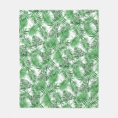 Couverture Polaire Paume vert tropical Feuille Aquarelle d'été Art (Devant)