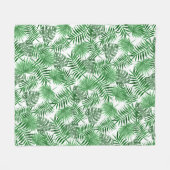 Couverture Polaire Paume vert tropical Feuille Aquarelle d'été Art (Devant (Horizontal))