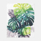 Couverture Polaire Paumes crépusculaires - feuille fendue (Devant)