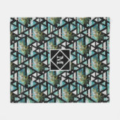 Couverture Polaire Paumes géométriques abstraites et motif de vagues (Devant (Horizontal))