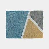 Couverture Polaire Pavé peint gris, jaune et bleu (Devant (Horizontal))