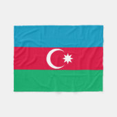 Couverture Polaire Pavillon de l'Azerbaïdjan patriotique Blanche (Devant (Horizontal))