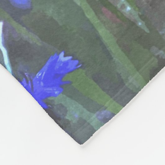 Couverture Polaire Pavot Monogramme Couleur d'aquarelle du champ (Coin)