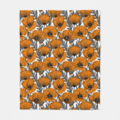 Couverture Polaire Pavot orange sur blanc (Devant)