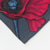Couverture Polaire Pavot rouge et coccinelle bleu foncé (Coin)