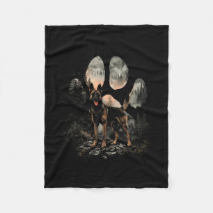Couverture Polaire Paw Belge Malinois Chien Maman Papa Montagnes Couc