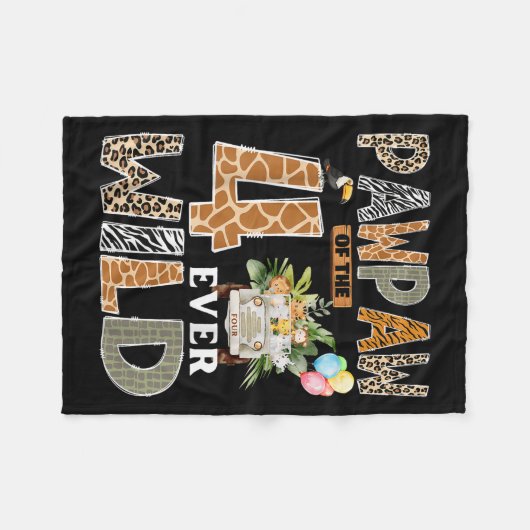 Couverture Polaire Pawpaw Of The Four Ever Wild Safari 4th Birthday B (Devant (Horizontal))
