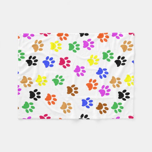 Couverture Polaire Paws colorés (Devant (Horizontal))