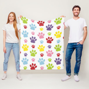 Couverture Polaire Paws colorés, Motif Paw, Paws de chien, Empreintes