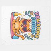 Couverture Polaire Pawsitive Vibes with Pawsome friend Cute Cat Lover (Devant (Horizontal))