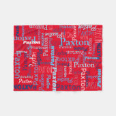 Couverture Polaire Paxton nom personnalisé rouge bleu blanc (Devant (Horizontal))