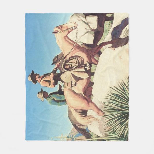 Couverture Polaire "Pays de la vache" par Maynard Dixon (Devant)