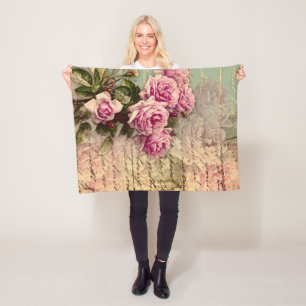 Couverture Polaire Pays français chic, roses chics et roses minables