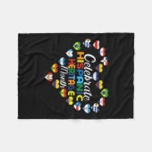Couverture Polaire Pays hispaniques Drapeaux Célébrer l'Hérita hispan (Devant (Horizontal))