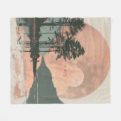 Couverture Polaire Paysage Abstrait de Boho (1) (Devant (Horizontal))