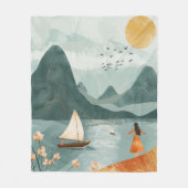 Couverture Polaire Paysage Abstrait de Boho (11) (Devant)