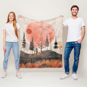 Couverture Polaire Paysage Abstrait de Boho (13)