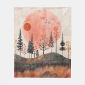 Couverture Polaire Paysage Abstrait de Boho (13) (Devant)