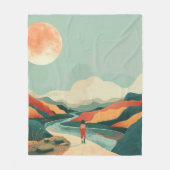 Couverture Polaire Paysage Abstrait de Boho (14) (Devant)