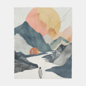 Couverture Polaire Paysage Abstrait de Boho (2) (Devant)