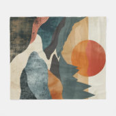Couverture Polaire Paysage Abstrait de Boho (5) (Devant (Horizontal))