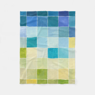 Couverture Polaire Paysage avec les carrés Pixilated multicolores