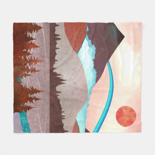 Couverture Polaire Paysage Blue Rainbow (Devant (Horizontal))