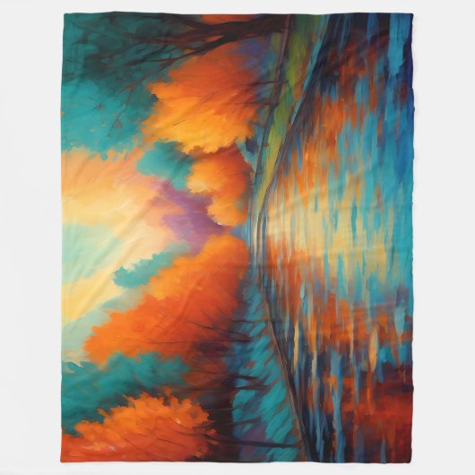 Couverture Polaire Paysage coloré dynamique Fauvisme Impressionniste (Devant)