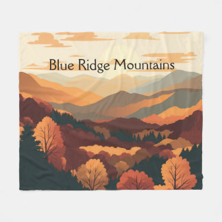 Couverture Polaire Paysage d'automne des montagnes Blue Ridge