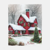 Couverture Polaire Paysage de Noël Fairytale (Devant)