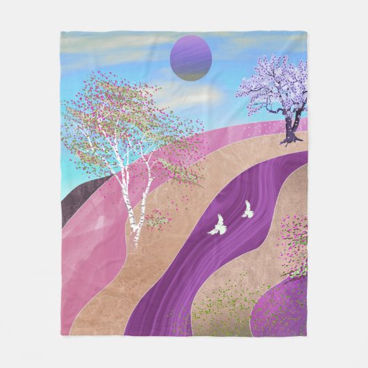 Couverture Polaire Paysage des fleurs du printemps (Devant)