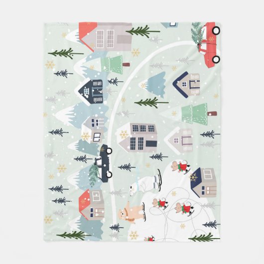 Couverture Polaire Paysage d'hiver de l'ours polaire, arrière - plan (Devant)