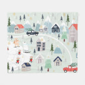 Couverture Polaire Paysage d'hiver de l'ours polaire, arrière - plan (Devant (Horizontal))