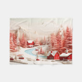 Couverture Polaire Paysage d'hiver scandinave 3D bébé (Devant (Horizontal))
