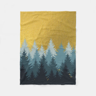 Couverture Polaire Paysage d'or des arbres forestiers