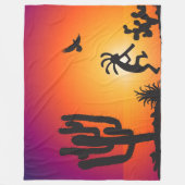 Couverture Polaire Paysage du désert Silhouette Kokopelli (Devant)