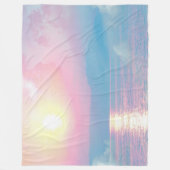 Couverture Polaire Paysage magique au coucher du soleil rose (Devant)