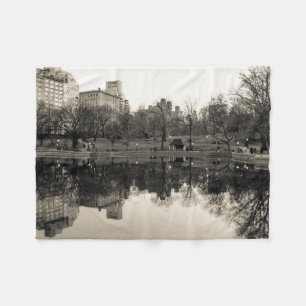 Couverture Polaire Paysage noir et blanc dans le Central Park