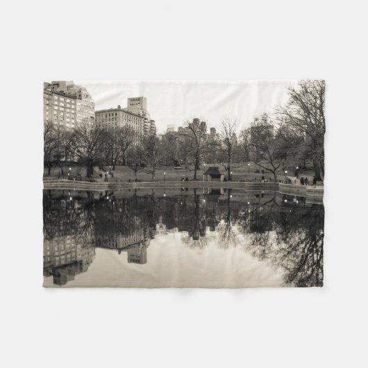 Couverture Polaire Paysage noir et blanc dans le Central Park (Devant (Horizontal))