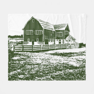 Couverture Polaire Paysage rural maison de ferme de style coupe