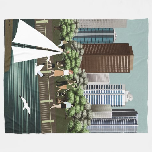 Couverture Polaire Paysage urbain (Devant (Horizontal))