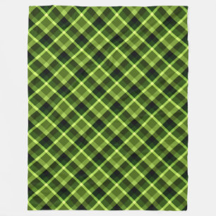 Couverture Polaire Pea Green Plaid Motif large polaire Blanche