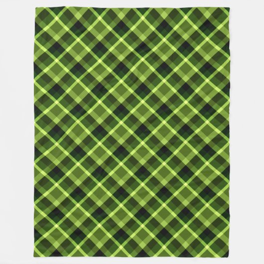 Couverture Polaire Pea Green Plaid Motif large polaire Blanche (Devant)