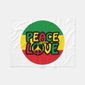 Couverture Polaire PEACE and LOVE, reggae (Devant (Horizontal))