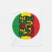 Couverture Polaire PEACE and LOVE, reggae (Devant)