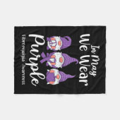 Couverture Polaire Peace Hope Love Gnomes Purple Ribbon Fibromyalgia (Devant (Horizontal))
